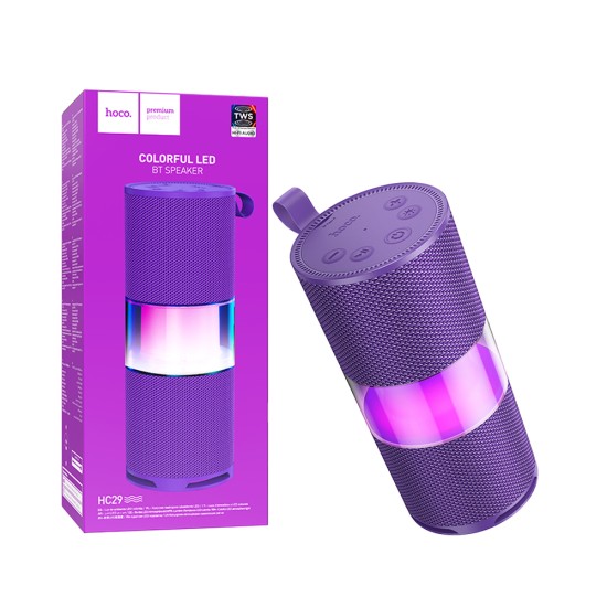 Coluna Sem Fio Portátil Hoco HC29 Halo Sports Roxo Coluna Sem Fio Portátil Hoco HC29 Halo Sports Roxo